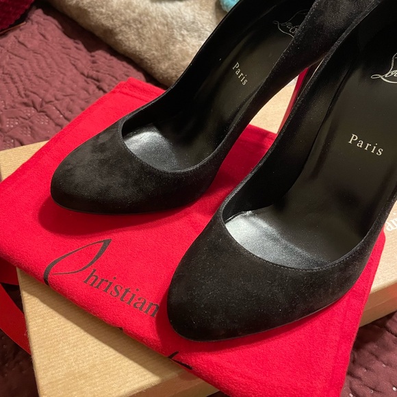 Authentic Dolly Black suede pump Christian Louboutin . Heel height 100mm - Picture 2 of 8